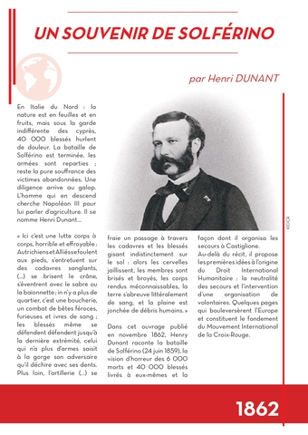 Un souvenir de Solférino, Henri Dunant