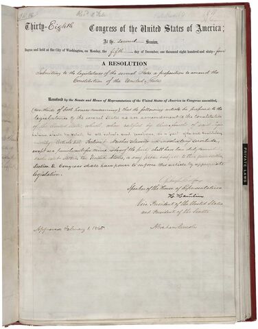 13º Enmienda a la Constitución de los Estados Unidos.