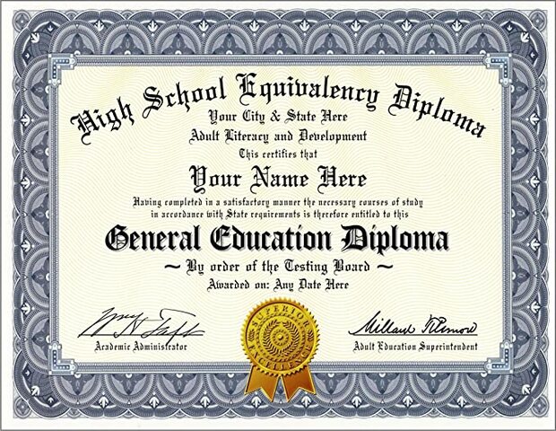 General Education Diploma was earned.