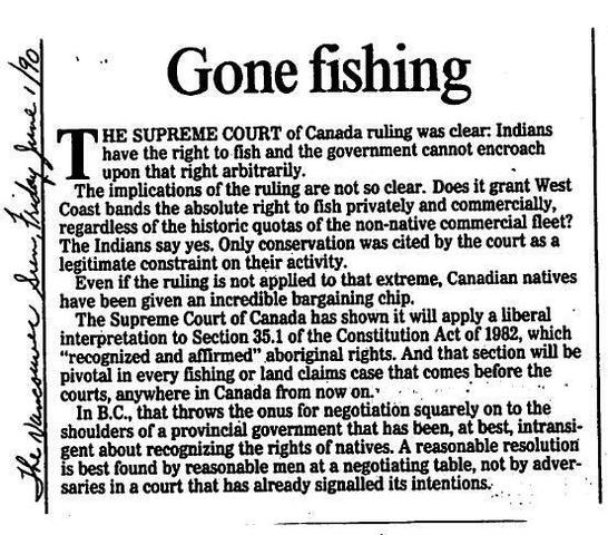 The Sparrow case affirms that the constitutional rights of Aboriginal people cannot be infringed without justification.