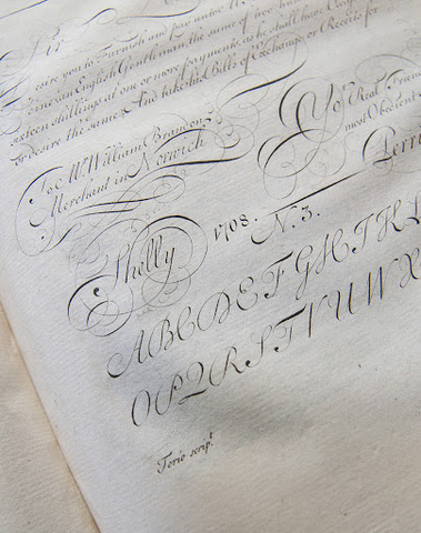 La invención de la letra cursiva.