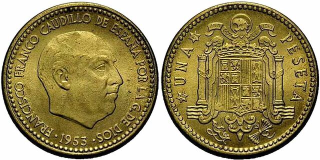 La peseta moneda única de España.