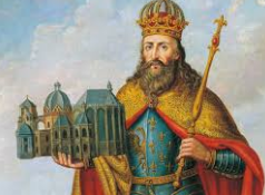 Pope Leo III crowns Charlemagne emperor in 800 at St. Peter's Basilica