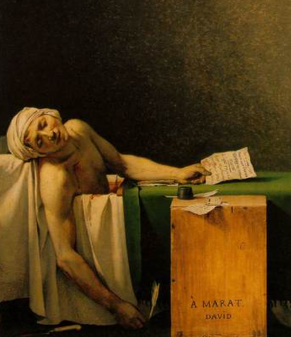 JACQUES LOUIS RETRATA LA MORT DE MARAT
