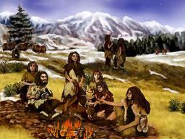 Neanderthals appeared, 200,000 B.C.
