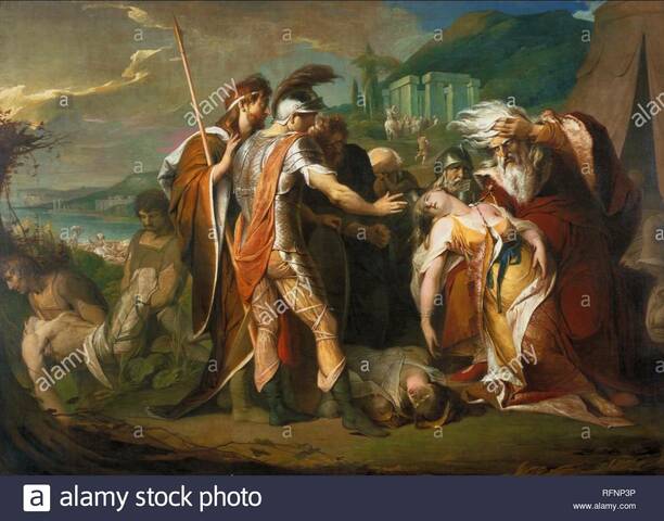 El rey Lear llorando sobre el cuerpo de Cordelia. James Barry