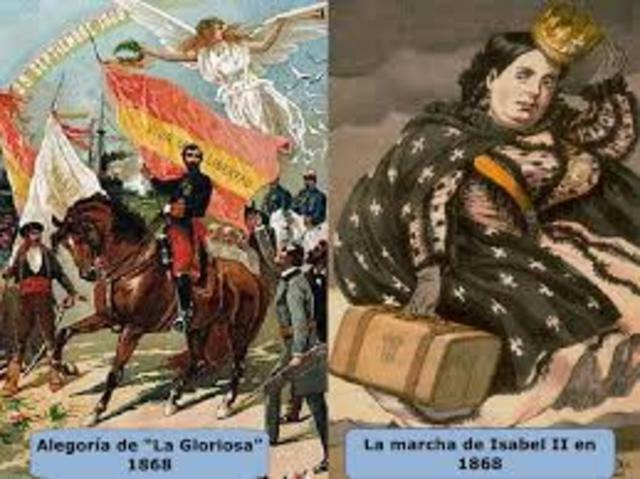 ESTALLA LA REVOLUCIÓN GLORIOSA Y EXILIO DE ISABEL II