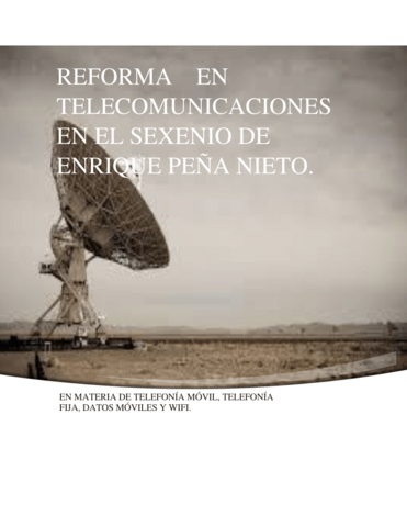 Reforma en materia de Telecomunicaciones
