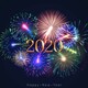 Happy new year 2020 greeting card with fireworks vector 26362982 1
