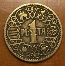 La peseta moneda única en España