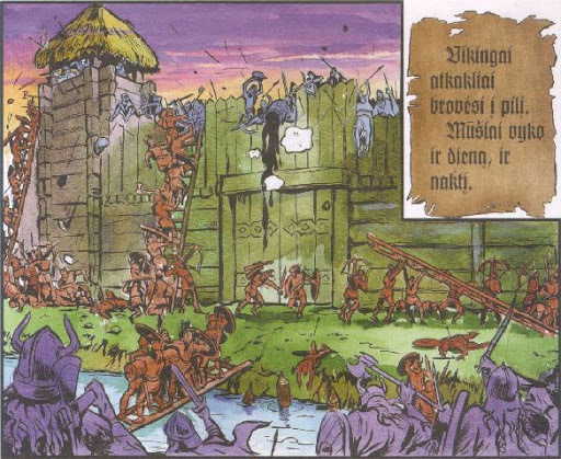 Švedų vikingai apgula Apuolę