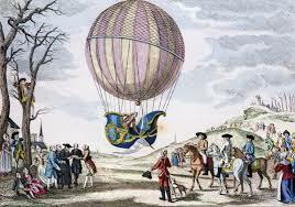 The first flight of the hot air balloon in North America