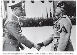 Nazi Germany and Fascist Italy form the Rome-Berlin Axis treaty.(top)