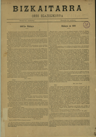 "Bizkaitarra" aldizkariaren argitalpena