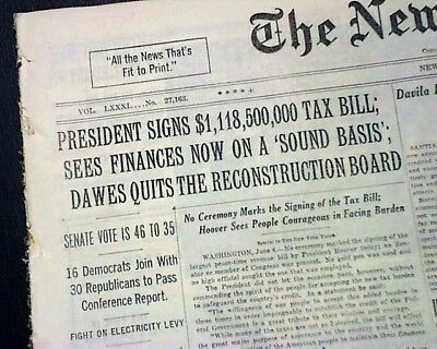 Hoover signed the Revenue Act of 1932