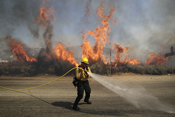 Apple fire in California
