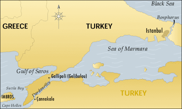 Britain attacked Turkish forts in Dardanelles.