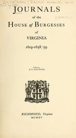 House of Burgesses established