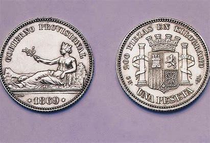 La peseta moneda única de España.