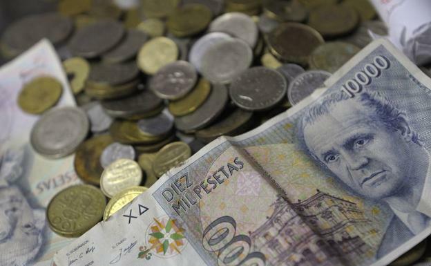 La peseta moneda única de España.