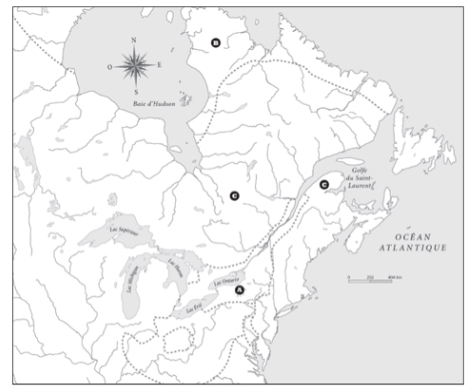 Les familles linguistques autochtones vers 1500