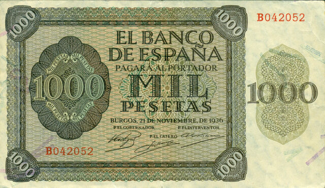 La peseta moneda única de España.