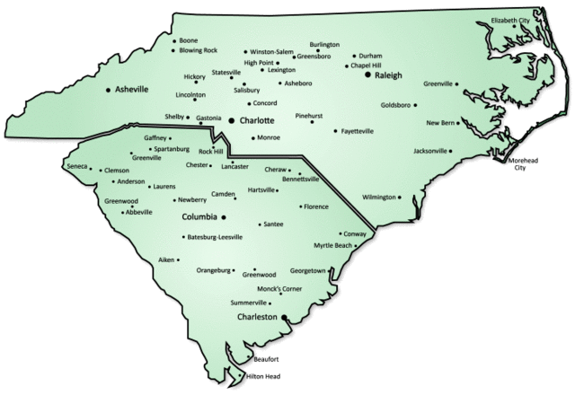 The Carolinas split