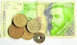 La peseta moneda única de España.