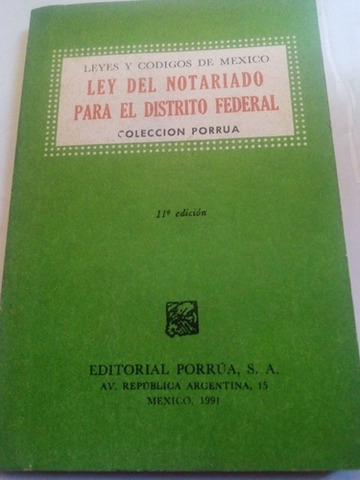 Ley del Notariado para el Distrito Federal