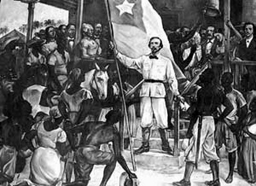 Grito de Yara (inicio de la primera guerra de independencia de Cuba). (Octubre)