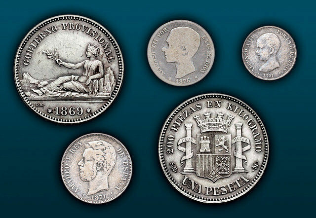 La peseta moneda única de España