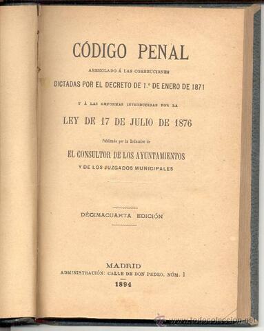 Código Penal de 1871.