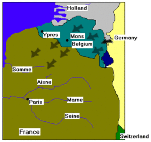 The BEF started its retreat from Mons. Germany invaded France.