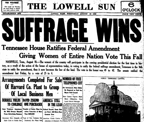 19th Amendment Passed