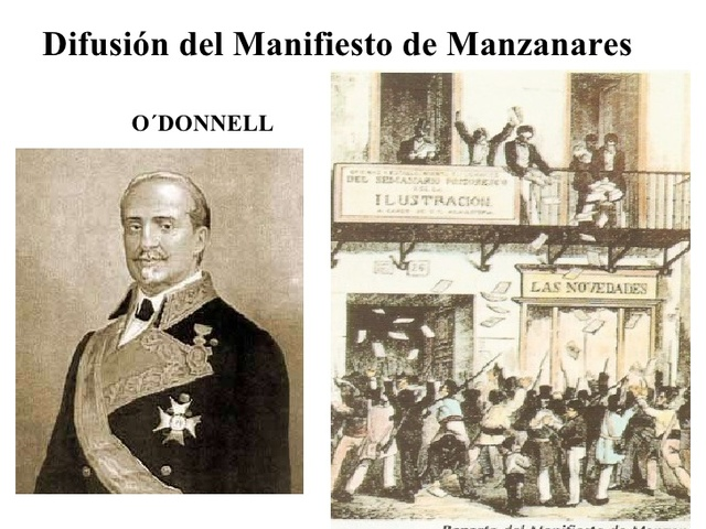 La Vicalvarada: manifiesto de Manzanares. Caída del régimen moderado