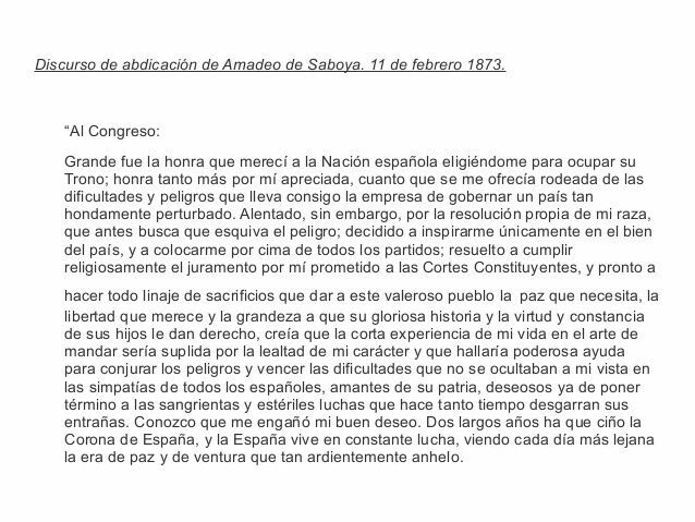 Abdicación de Amadeo I