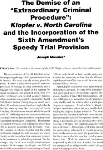 Klopfer v North Caronlina