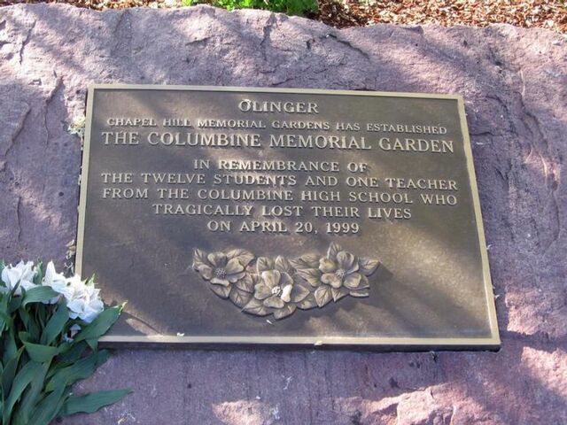 Memorial dedicated to the victims in Clement Park