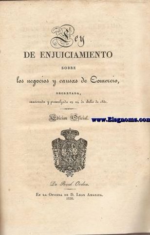 Ley de enjuiciamiento sobre negocios y causas de comercio