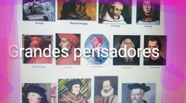 Timeline: Grandes pensadores: escuela franciscana, humanistas y renacentistas.