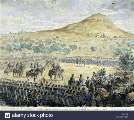 Pronunciamiento del general Martínez Campos en Sagunto.