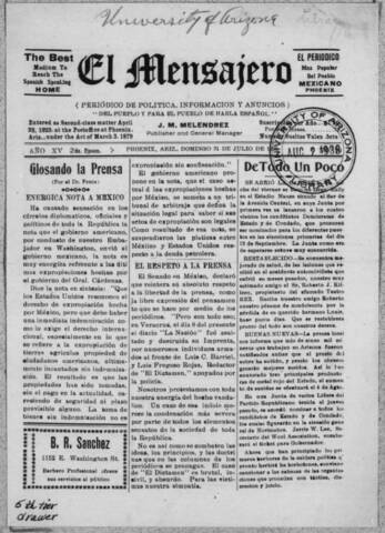 El Mensajero publica una carta.