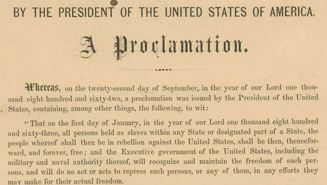 Emancipation Proclamation Goes Into Effect