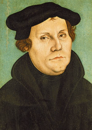 rupture entre Martin Luther, un moine allemand, et le pape Léon X.
