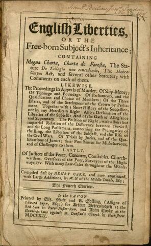 Creación del “Habeas Corpus” (1679)