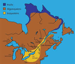 Les familles linguistiques autochtones vers 1500