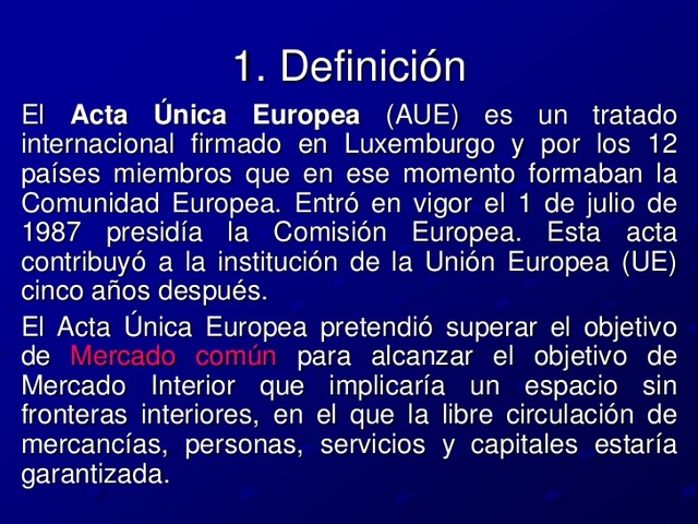 Acta Unica europea (foto)