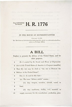 Congress passed the Lend Lease Act