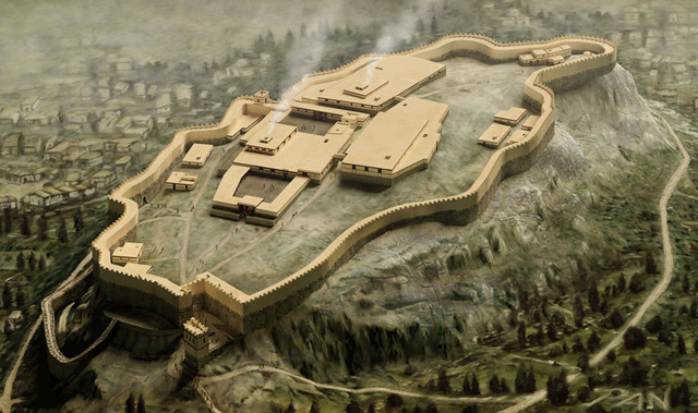 Costruzione muro e palazzo Miceneo