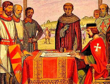 Aprovacio de la carta magna a Anglaterra